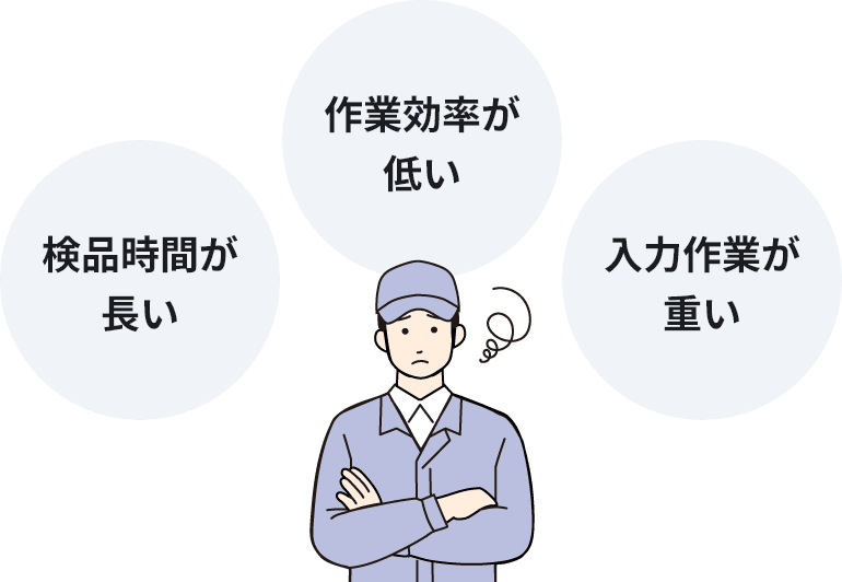 検品時間が長い 作業効率が低い 入力作業が重い